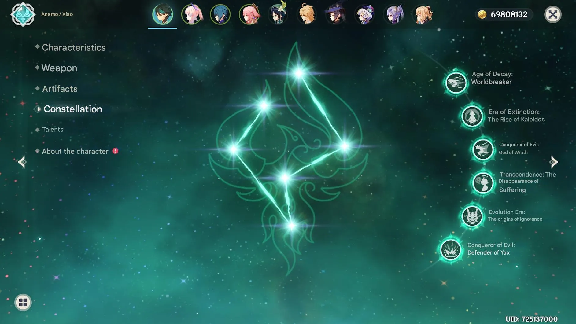 GI1013 Xiao C6 DPS Account with 39 Legendary, Signature Weapons for Xiao Venti Bai Zhu Yae Miko Kokomi Escoffier 